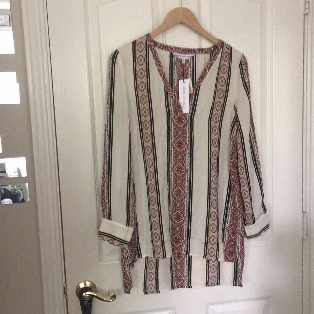 Cupcakes & Cashmere Striped Tunic Top